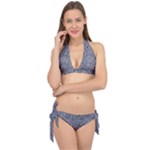 Blue Black Snake Pattern Tie It Up Bikini Set