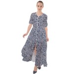 Blue Black Snake Pattern Waist Tie Boho Maxi Dress