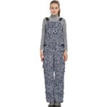 Blue Black Snake Pattern Women s Side Zip Front Pouch Ski And Snowboard Bib Pants	