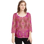 Tondo symmetry Chiffon Quarter Sleeve Blouse