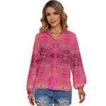 Pink Pour  Women s Long Sleeve Button Up Shirt