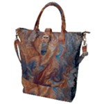 Blue flow Buckle Top Tote Bag