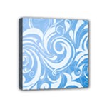 blue swirls Mini Canvas 4  x 4  (Stretched)