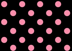 20 polka dots flamingo pink on black 2100x1500