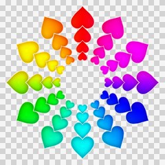 colorful hearts around
