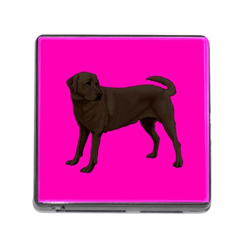Chocolate Labrador Retriever Dog Gifts BP Memory Card Reader with Storage (Square) from UrbanLoad.com Front