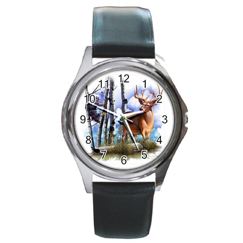 Deer Hunter Round Metal Watch from UrbanLoad.com Front