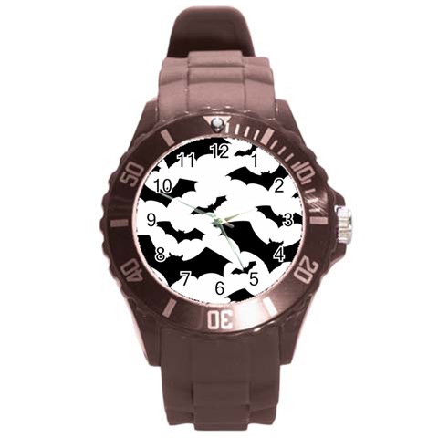 Deathrock Bats Round Plastic Sport Watch Large from UrbanLoad.com Front