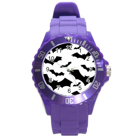 Deathrock Bats Round Plastic Sport Watch Large from UrbanLoad.com Front