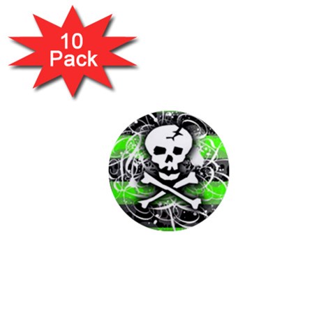 Deathrock Skull 1  Mini Magnet (10 pack)  from UrbanLoad.com Front