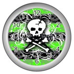 Deathrock Skull Wall Clock (Silver)