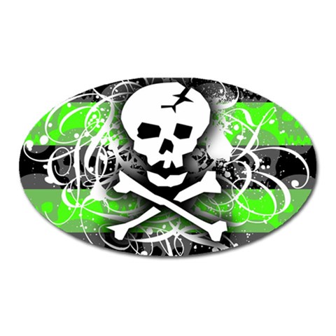 Deathrock Skull Magnet (Oval) from UrbanLoad.com Front