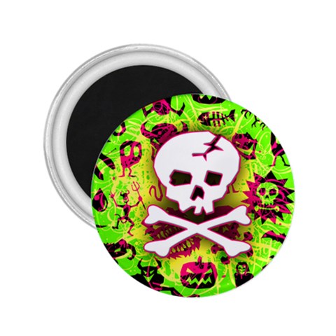 Deathrock Skull & Crossbones 2.25  Magnet from UrbanLoad.com Front