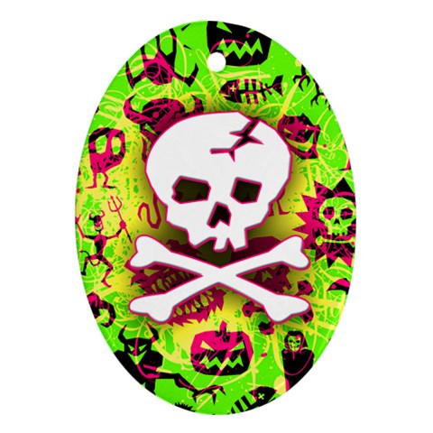 Deathrock Skull & Crossbones Ornament (Oval) from UrbanLoad.com Front