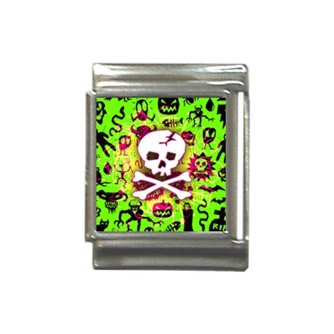 Deathrock Skull & Crossbones Italian Charm (13mm) from UrbanLoad.com Front