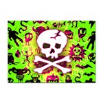 Deathrock Skull & Crossbones Sticker A4 (10 pack)