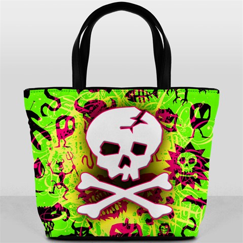 Deathrock Skull & Crossbones Bucket Bag from UrbanLoad.com Front