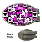 Emo Scene Girl Skull Money Clip (Oval)