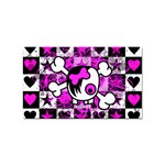 Emo Scene Girl Skull Sticker (Rectangular)