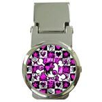 Emo Scene Girl Skull Money Clip Watch