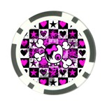 Emo Scene Girl Skull Poker Chip Card Guard
