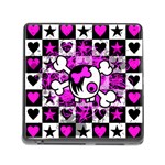 Emo Scene Girl Skull Memory Card Reader with Storage (Square)