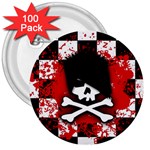 Emo Skull 3  Button (100 pack)