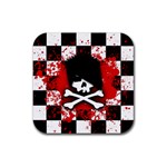 Emo Skull Rubber Square Coaster (4 pack)