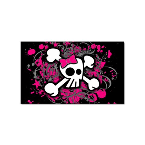 Girly Skull & Crossbones Sticker Rectangular (10 pack) from UrbanLoad.com Front