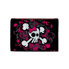 Girly Skull & Crossbones Cosmetic Bag (Medium) from UrbanLoad.com Front