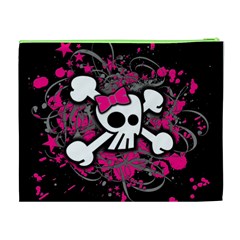 Girly Skull & Crossbones Cosmetic Bag (XL) from UrbanLoad.com Back