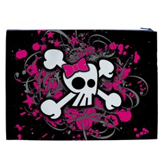 Girly Skull & Crossbones Cosmetic Bag (XXL) from UrbanLoad.com Back