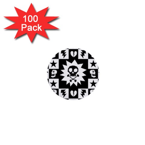Gothic Punk Skull 1  Mini Button (100 pack)  from UrbanLoad.com Front