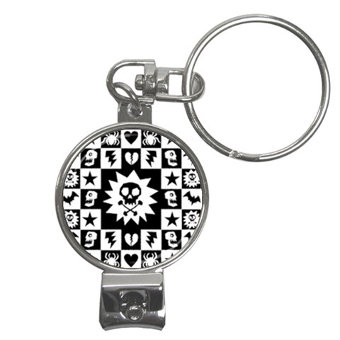 Gothic Punk Skull Nail Clippers Key Chain from UrbanLoad.com Front