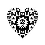 Gothic Punk Skull Magnet (Heart)