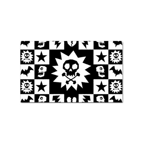 Gothic Punk Skull Sticker Rectangular (100 pack) from UrbanLoad.com Front
