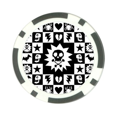 Gothic Punk Skull Poker Chip Card Guard (10 pack) from UrbanLoad.com Front