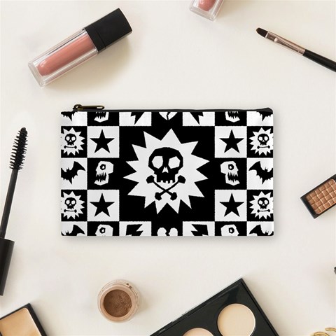 Gothic Punk Skull Cosmetic Bag (Small) from UrbanLoad.com Front
