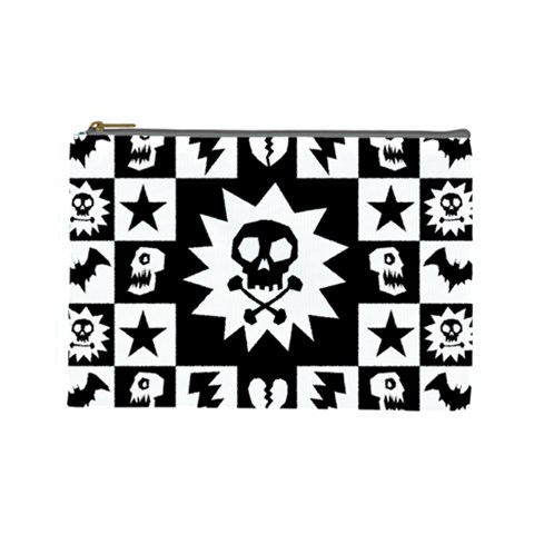 Gothic Punk Skull Cosmetic Bag (Large) from UrbanLoad.com Front