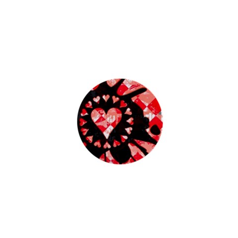 Love Heart Splatter 1  Mini Button from UrbanLoad.com Front