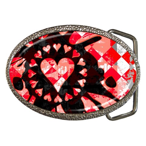 Love Heart Splatter Belt Buckle from UrbanLoad.com Front