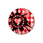Love Heart Splatter Magnet 3  (Round)