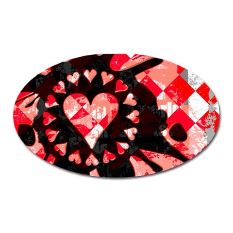 Love Heart Splatter Magnet (Oval) from UrbanLoad.com Front