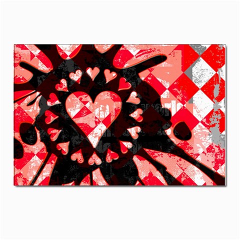 Love Heart Splatter Postcard 4 x 6  (Pkg of 10) from UrbanLoad.com Front