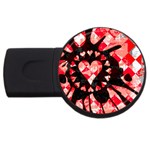 Love Heart Splatter USB Flash Drive Round (4 GB)