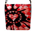 Love Heart Splatter Flap Closure Messenger Bag (Large)