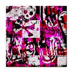 Pink Checker Graffiti Tile Coaster