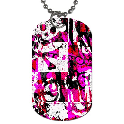 Pink Checker Graffiti Dog Tag (One Side) from UrbanLoad.com Front