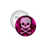Pink Plaid Skull 1.75  Button