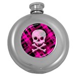 Pink Plaid Skull Hip Flask (5 oz)